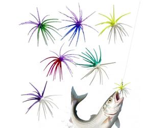 Dice Bait 6 Pieces - Multiple Tentacles Slow Sink Gear | Dice Fishing Lure for Saltwater Sea Lake River Pond Reservoir Shore