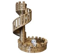 Dice Castle Tower - Accessoire RPG pour Tablette, décoration de Jeu de Bureau, Support de Cube en polyrésine, Mini Tour Solide, de roulement Stable, Architecture de château détaillée