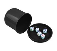Dice Cup Set - 5 Dices Shaker Cups, Party Game, Lightweight Portable Construction Easy Shake Clear Cupp View | Suitable for Games Night Casual Play Group Challenge Interactive Fun, 0.47x0.47x0.47 inch