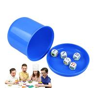 Dice Cup Set - 5 Dices Shaker Cups, Party Game, Lightweight Portable Construction Easy Shake Clear Cupp View | Suitable for Games Night Casual Play Group Challenge Interactive Fun, 0.47x0.47x0.47 inch
