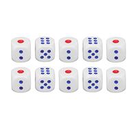 Dice de gibier Standard de dés à 6 côtés 10 pcs colorés colorés en Plastique imperméable Durable Ensemble de dés en Plastique pour Les Parties de société et Family Fun Size de 1,0 (Blanc)