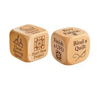 Dice De Quilter, 2 Pièces Dice De Décision De Courtepointe, Dés Quilting Dés De Décision en Bois Outil D'Inspiration Amusant pour Quilters, Amoureux, Anniversaire, Femmes