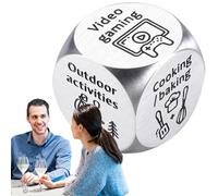 Dice - Dice de décision | Dice de nuit de date | Couple de décision créatif Date Night Dice Game | Accessoires de jeu Idées jouets de nouveauté en acier pour la Saint-Valentin et l'anniversaire, Dice