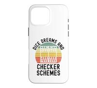 Dice Dreams and Checker Schemes Funny Backgammon rétro Coque pour iPhone 16 Pro Max