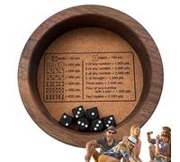 Dice Game - Ensemble complet de bols en bois, jeu familial pour les familles, stratégie classique et jeu de hasard | Bol en bois robuste pour les noix, pour accessoires de soirée