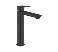 GROHE Dice Mitigeur monocommande Taille XL pour vasque à poser (Robinet pour Lavabo de Salle de bain, Facile à installer avec QuickTool inclus, Economie d'eau), Noir Mat,1018922430