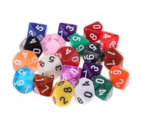 Dice polyédrique, Acrylique à 10 côtés Nombres dés Dice Multi-Faceted Dice Transparent Digital Dice Accessoires de Jeu Dice, pour Le Jeu de Table Kids Math Practice 20pcs