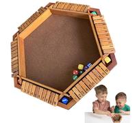 DICE Rolling Tray, Board Math Number Games | Jeu en bois étanche pour les voyages 6 joueurs Jeu de plateau de table classique et de pub pour et adultes, fête à la maison ou pub