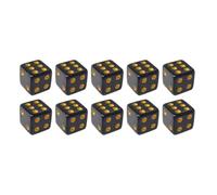 Dice Set 16mm Black Gaming Dice with Golden Dots for Board Games | Durable acrylic dice with elegant golden dots, designed for tabletop games, fits for board game sessions 16mm 10pcs
