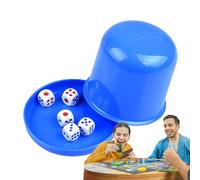 Dice Shaker Cup Fun Jeu de fête | Shaker de réduction du bruit avec couvercle et 5 dés pour un divertissement au rythme rapide, idéal pour les réunions de famille, les défis de pub ou les jeux