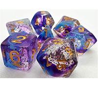 Dice4friends 70715 Lot de 7 Cubes à confettis Violet suédine