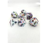 Dice4friends 70758 - Lot de 7 dés Transparents : Nuages Violets