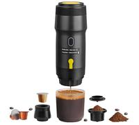 Diceaynico machine à espresso portable avec système intelligent anti brûlure à sec 25 bars autochauffante 7 minutes cafetière électrique mini compatible avec capsules NS DG et café moulu