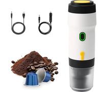 diceevil Machine à Café Portable, 3 En 1 Cafetiere Expresso à Capsules et Café Moulu, 4 Minutes Chauffage Rapide, cafetière camping pour Bureau Voyage Camping Maison, Blanc