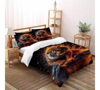 DICENOR Rocher Tigres Ensemble De Literie Animaux Mignons Set Housse De Couette 3 Pièces pour Jeunes -Couette avec Fermetures Éclair Super King（260x220cm）