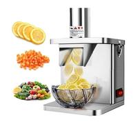 Dicer de légumes électrique commerciale, trancheuse automatique de fruits et légumes Dicer, lames en acier inoxydable, 5 moules à dés, moteur 250W