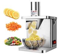 Dicer de légumes électrique commerciale, trancheuse automatique de fruits et légumes Dicer, lames en acier inoxydable, 5 moules à dés, moteur 250W