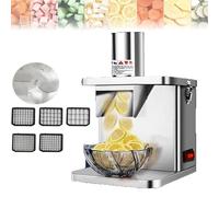 Dicer Machine à légumes électrique 250 W avec épaisseur réglable de 2 à 4 mm, capteur de sécurité, comprend 5 lames de découpe pour carottes, pommes de terre, oignons