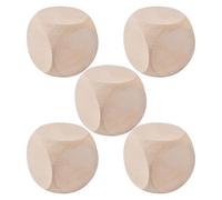 Dices Cube - Dice en bois brut - 6 blocs carrés non finis - Pour les puzzles d'art et d'artisanat - Petits cubes en bois avec coins arrondis pour la fabrication de projets artisanaux