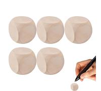 Dices Cube - Wooden Plain Dice | Blank Dice Wood | 6 Sided Standard Game Dice Unfinished Square Blocks for Art & Crafts Puzzles Small Wood Cubes with Rounded Corners for Craft Projects Making