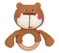 DICHA Hochet en bois pour bébé - Pour le développement sensoriel - Ours