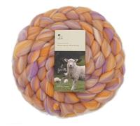 DICHA Laine mérinos fine - Teinte à la main dans de superbes mélanges de couleurs pour feutrage à l'aiguille, feutrage humide, filage et tissage - Fibre supérieure peignée douce - 141,7 g - Sunset