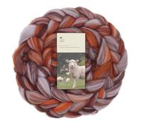 DICHA Laine mérinos fine teintée à la main dans de superbes mélanges de couleurs pour feutrage à l'aiguille, feutrage humide, filage et tissage - Fibre supérieure peignée douce - 141,7 g - Châtaigne