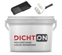 DICHTON D.30W Polyuréthane liquid membrane 1,5kg PU + rouleau peinture - Waterproofing, barrière d'eau, étanchéité douche, salle de bain, cuisine, murs et sols - Imperméabilisation sans solvant