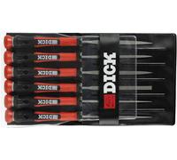 Dick 2160142-2K Jeu de limes à aiguille 6 pièces avec poignées noires/rouges, 140 mm, voleur 2, Longueur 140 mm 1 set