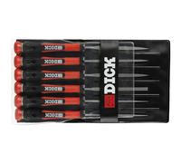 Dick 2160142-2K Jeu de limes à aiguille 6 pièces avec poignées noires/rouges,