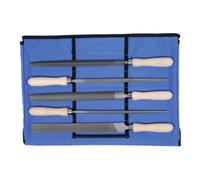 Dick Dick Jeu de limes universelles 5 pièces, dans une trousse taille 2, avec manche en bois, Longueur sans queue: 250 mm Quantité:5