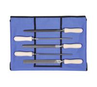 Dick Dick Jeu de limes universelles 5 pièces, dans une trousse taille 2, avec manche en bois, Longueur sans queue: 200 mm Quantité:5