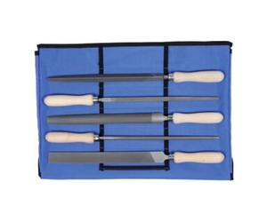 Dick Dick Jeu de limes universelles 5 pièces, dans une trousse taille 2, avec manche en bois, Longueur sans queue: 250 mm Quantité:5