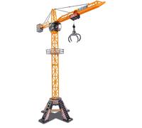 Dickie 201139012 Toys Mega Crane Électrique Avec Télécommande Pour Enfants À Partir De 3 Ans Hauteur 120 Cm Avec Bras De Préhension, Treuil Cabine, Plateforme De Chargement