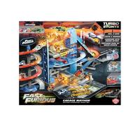 Dickie Toys Fast & Furious Garage Mayhem 158 cm | Garage de stationnement à 5 niveaux à partir de 3 ans, lumière et son, train motorisé, parking en casse, accessoires