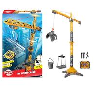 DICKIE 203729025 Grue Titan Radio Control 150 cm, Pivote à 360°, monte et descend avec lumière et USB, accessoires inclus, jouet de construction, à partir de 3 ans