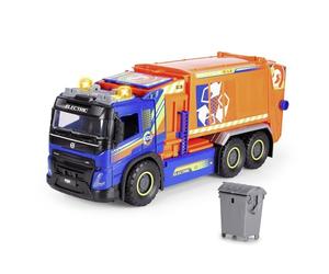 Dickie 203749037 - Camion de Recyclage Urbain Volvo FMX géant 56 cm, lumière, Son, élévation Manuelle de la Poubelle, pièces Mobiles, Rangement, remorque avec Couvercle, hayon Rabattable. +3 Ans