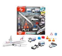 Dickie Airport Playset for Kids with Die-Cast Airplane, Ground Support Vehicles