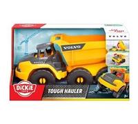 Dickie Toys Camion à Benne Volvo Tough Hauler (26 cm) - Camion Benne Jouet pour Enfants à partir de 3 Ans avec Roue Libre et Surface de Chargement Mobile, Convient comme Jouet de Sable