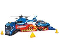 Dickie - Camion Porteur 40cm + Hélicoptère + Véhicule de Gendarmerie - Echelle 1/24ème - Dès 3 Ans - 203717005002