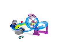 Dickie Toys Circuit de Course White Shark (50 x 55 x 32 cm) avec Voiture Jouet en métal - Autoroute de Requin motorisée avec Boucle, lumière et Son, Jouet pour Enfants à partir de 3 Ans
