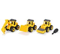 Dickie Toys – Jouet Construction Builder, véhicules de chantier, 4 modèles, 13 cm, tournevis inclus