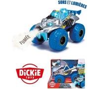 Dickie - Monster Arctic Ice -Véhicule 25cm - Fonction fumée - Sons et lumieres