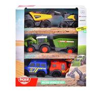 Dickie - Pack Micro Véhicules 8cm - 5 véhicules - Univers Dickie - Construction, SOS, Tracteur - 203742016