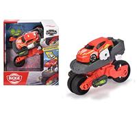 Dickie Rescue Hybrids Drone Bike - Voiture de Sport Rouge et Blanc Vif avec précision à l'échelle 1:64, 12 cm, Transparent