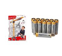 Dickie Toys - 20 346 2412 - Radio Commande - Voiture - Grue Mega Crane & AmazonBasics Lot de 12 Piles alcalines Type AA 1,5 V 2875 mAh (Design Variable)