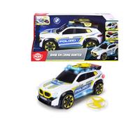 Dickie Toys BMW XM Crime Hunter (30 cm), Voiture de Police pour Enfants à partir de 3 Ans, Lanceur de Drones avec 2 Drones Jouets, lumière et Son, Panneau d'arrêt, Roue Libre, Jouet SUV de Police