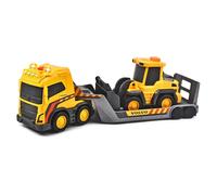 Dickie Toys Camion Volvo avec pelleteuse – Lumières et sons – 32 cm Jaune pour enfants
