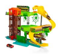 Dickie Toys - Circuit de Course Jungle Garage (50 x 55 x 32 cm) avec Voiture Jouet en métal - Parking sur 3 étages avec Ascenseur et Tunnel, autoroute Jouet pour Enfants à partir de 3 Ans