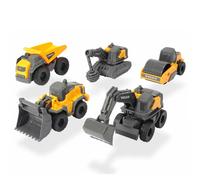 Dickie Toys Lot de 5 jouets Volvo Micro Worker – dès 3 ans Jaune/Gris